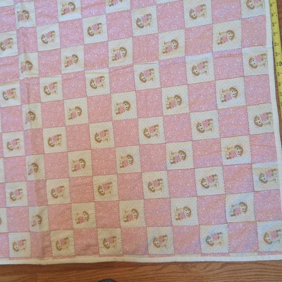 Pink and White Hand Quilted Blanket - Picture 6 of 10
